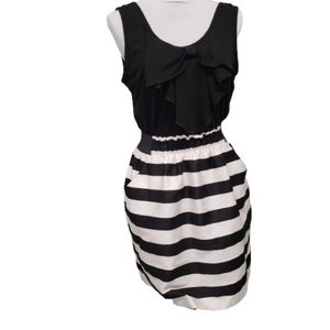 iZ Byer Black & White Striped Mini Dress Junior's XL